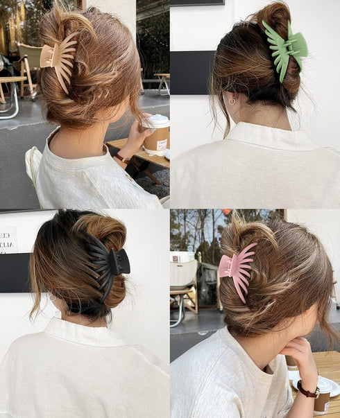 OPAUL Hair Clips for Women, Matte Nonslip Large Claw Clips for Thick and Thin Hair, 4.7 Inch