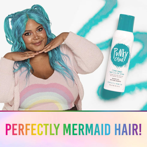 Punky Pastel Temporary Hair Color Spray, Perfectly Peacock, Fast-Drying, Non-Sticky, Travel Size Hair Dye, 3.5 oz