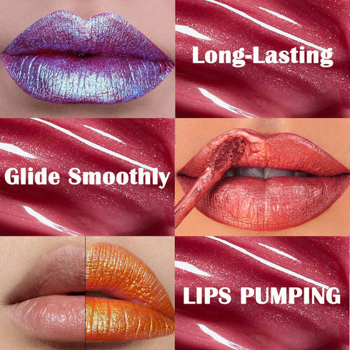 Maydear 5 Colors Chameleon Lipstick Set, Long Lasting Waterproof Diamond Shimmer Lip Gloss