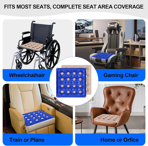 LOEKEAH 2-Pack 2 Inflatable Seat Cushions, Pressure Relief Waffle Cushion, Ideal for Long Sitting, Office Chairs, Car