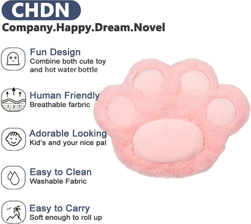 Rubber Hot Water Bottles for Pain Relief with Cute Faux Fur Cover