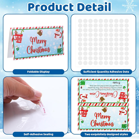 Watersay Wrapping(50 Sets,Cocoa) Christmas Treat Bags Toppers with Self Adhesive Bag Cute Winter Hot Chocolate Candy