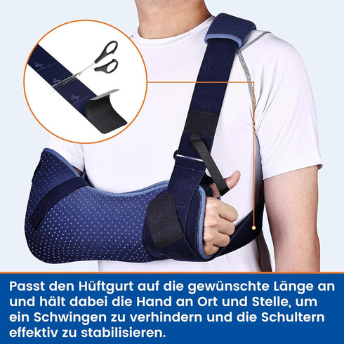 Immobilizer 40-51 inch) Arm Sling for Shoulder Injury with Waist Strap - Brace Support for Sleeping, Rotator Cuff