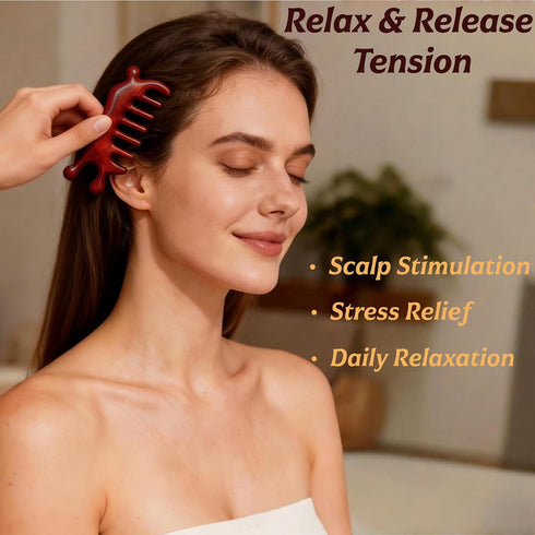 JBSYYXGS Wooden Scalp Massage Comb Sandalwood Gua Sha Head Massager for Stress Relief, Scalp Stimulation & Hair Care