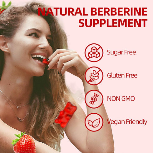 Berberine Gummies with Ceylon Cinnamon 1500mg, High Potency Berberine HCL Supplement for Immune and Metabolism Support