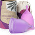 EcoBlossom Reusable Menstrual Cup Set - Medical Grade Silicone Period Cups, Comfortable Use for 12 Hours (2 Small Cups)