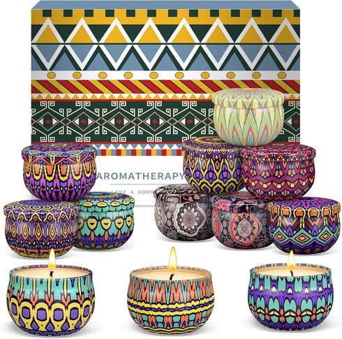 Set,12 Pack 300 Set, Scented Candles Gift Candles for Home Scented, Hour Long Lasting Soy Wax Aromatherapy Candle