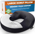 5 STARS UNITED Donut Pillow - Hemorrhoid Tailbone Cushion, Large Black Seat Cushion for Coccyx, Sciatica, Pregnancy