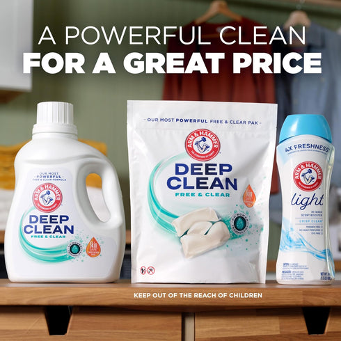 HAMMER 102 Oz, 68 ARM & Deep Clean Free & Clear Liquid Laundry Detergent, Free of Dyes, and Perfumes, Dermatologist