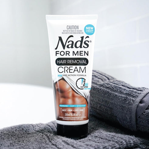 Nad's For Men Painless Hair Removal Cream, Soothing Depilatory Cream for Coarse Male Body Hair, 6.8 Fl Oz