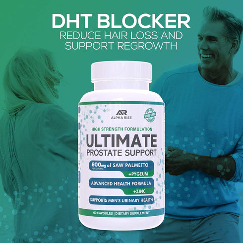 Best Over-the-Counter Prostate Support Supplement for Men - 600 mg Saw Palmetto, 300mg Pygeum, 60 Capsules
