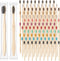 120 Pcs Bamboo Toothbrushes Bulk, Soft Bristle Wooden Disposable Travel Toothbrush for Kids and Adults, 12 Colors