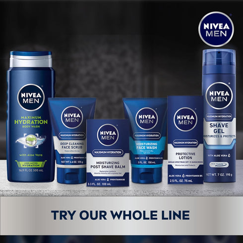 Nivea Men Maximum Hydration Body Wash, 30 Fl Oz Pump Bottle, Aloe Vera for Dry Skin
