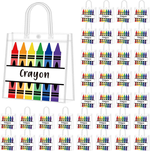 Supervitae 36 Pcs Graduation Crayon Gift Bags Bulk with Handle Plastic Clear Goodies
