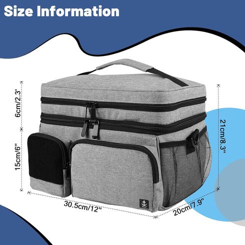 Timoxi Double Layers Medicine Bag with Insulated Compartment Pill Bottle Organizer with Lockable Zipper,Travel Medicine