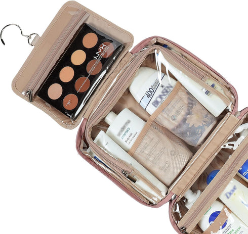 NISHEL Large Size Toiletry Bag for Women, Travel Essentials Organizer, Hanging Makeup Case for Accessories