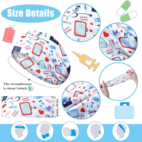 Jexine 20 Pcs Nurse Headbands with Button for Women Nursing Headbands for Nurses Doctors Nursing Accessories Mask Headbands Non Slip Hair Bands for Ear Protection Men Girls Workout Yoga(Nurse)