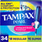Tampax Pearl Tampons for Women Multipack, with LeakGuard Braid, Regular/Super Absorbency, Unscented,