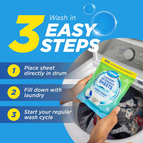 Carbona Laundry Detergent Sheets - Fresh Scent (1 Pack - 25 Sheets)