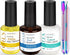 LOUINSTIC Gel Nail Polish Remover Kit, Gel Remover with Cuticle Oil & Latex Tape, No Soaking, Wrapping