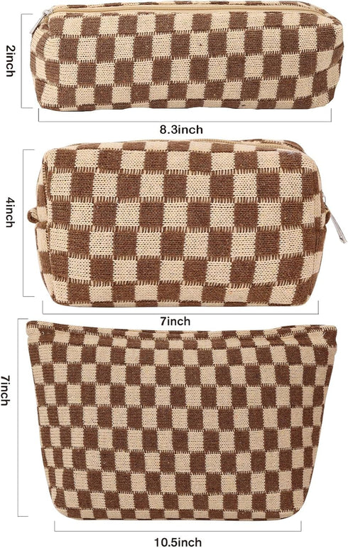 LYDZTION Makeup Bag for Women, 1Pcs Large Capacity Cosmetic Bag and 1Pcs Pencil Case Travel Toiletry Organizer