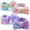 WSYUB Spa Headband and Wristband Set, 6pcs Gorgeous Tie Dye Color Cosmetic Headband for Washing Face