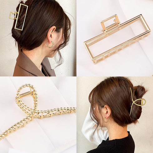 Mehayi 3 PCS Metal Large Claw Clips for Thick Hair, Strong Hold Non-Slip Barrette Jaw Clamp