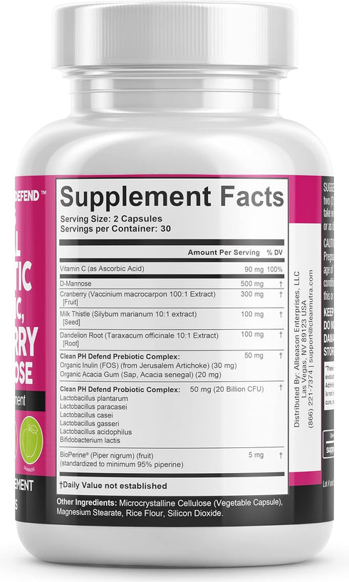 Vaginal Probiotics for Women + Prebiotics 20 Billion Cranberry Pills for Urinary Tract Health, 30 Capsules