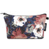 WANDF Cosmetic Bag for Women, Makeup Bag Organizer Mini Pouch for Purse, Water Resistant Gift (Blue Flower)