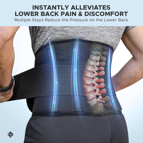 Elastic Lumbar Support Belt for Women & Men - Adjustable Back Brace for Herniated Disc Pain Relief & Workouts