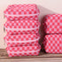 Checkered Makeup Bag, Preppy Bulk Pink Cosmetic Pouch, Personalize Travel Toiletry Organizer for Women