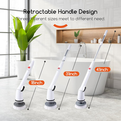 Scrubber,380RPM 3 REECOO Cordless Electric Spin High Speed Rotation,Fast Charging-Long Lasting,Power Scrubber