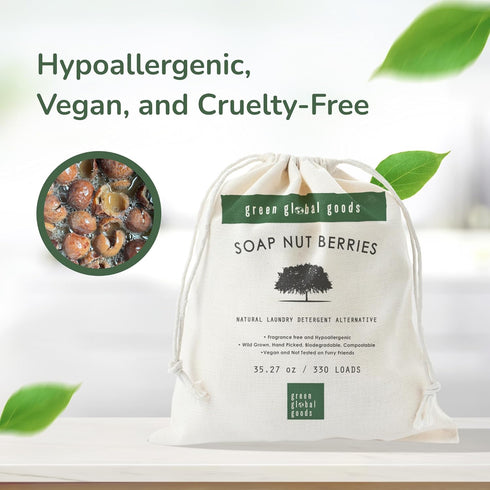 Soap Nuts Berries for Laundry, 330 Loads, 2.2 lbs, Hypoallergenic & Unscented, Natural Eco-Friendly Detergent