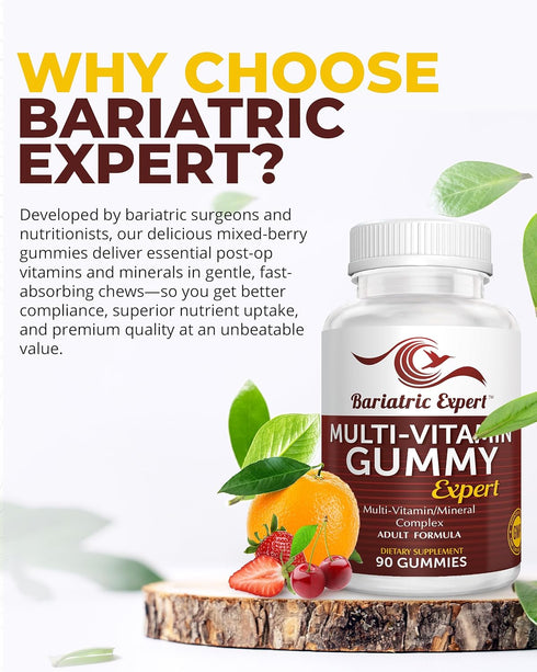 Bariatric Expert Multivitamin Gummies – Nutritionist Recommended Dietary Supplement for Adults, 90 Count