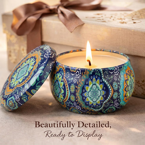 Set, 12 Pack 12 Scented Candles Gift Soy Wax Candles for Home, Scents, Aromatherapy Travel Tins with Gift Box