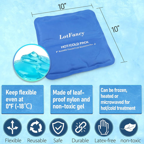 LotFancy Reusable Elbow Ice Pack with Brace Wrap - Hot Cold Therapy Compress for Tendonitis, Golfers, Tennis Elbow