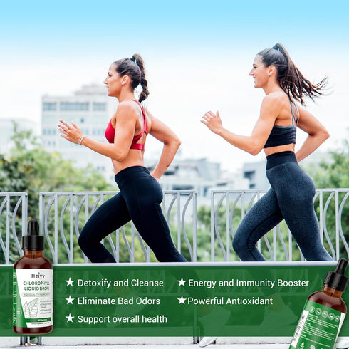 Heivy Chlorophyll Liquid Drops: Internal Deodorizer, Detox & Cleanse, 100% Natural, 2 fl oz (60ml)