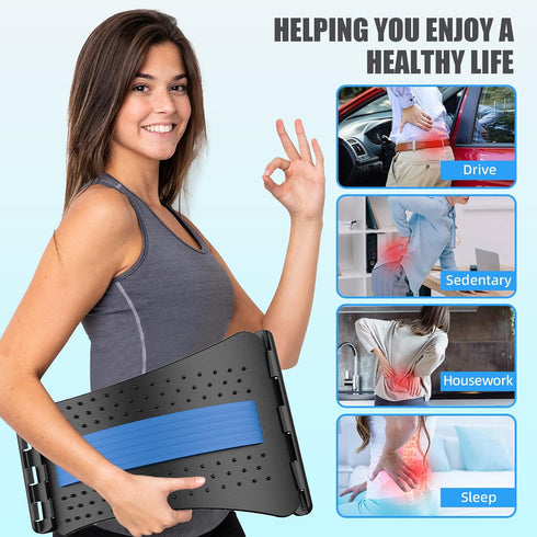 JSBIRD 3 Settings Back Stretcher for Pain Relief, Multi-Level Back Cracker Lower Back Pain Relief Device, Lumbar