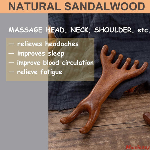 Sandalwood Scalp Gua Sha & Massage Comb - Relaxation Tool