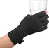 DISUPPO Arthritis Compression Gloves, Fingerless Hand Gloves for Pain Relief from Rheumatoid, Carpal Tunnel (L, Black)