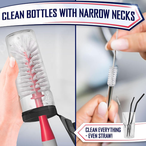 Set 4 Dish Brush of - Kitchen Scrub Brushes with Non-Slip Long Handle for Cleaning, Scrubber, Dishwashing, Dishes