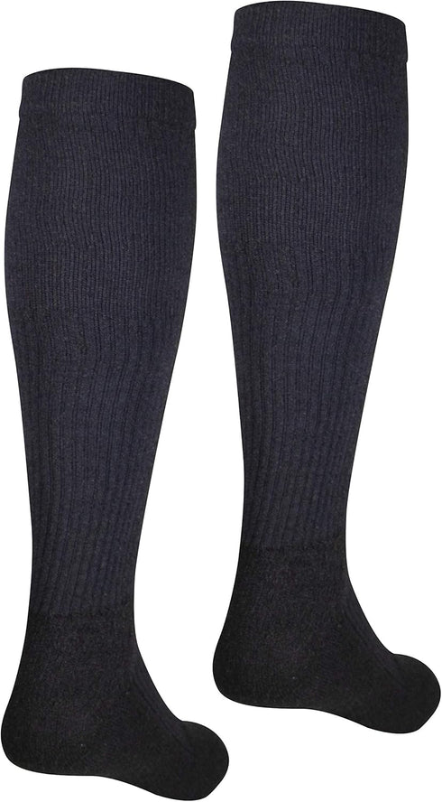 NuVein Compression Socks, Black, Small, 15-20 mmHg Support, Knee High, Closed Toe, Padded Cushion Foot for Men