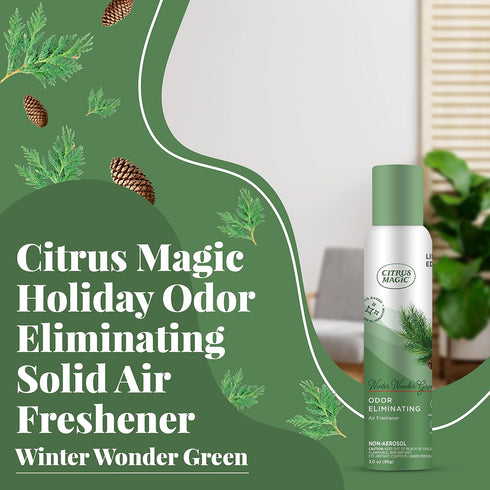 Citrus Magic 3-Ounce Holiday Odor Eliminating Air Freshener Spray, Pack of 3