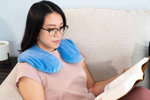 DreamTime Neck and Shoulder Comfort Wrap with Aromatherapy, Pain Relief, Microwave or Freeze, Blue