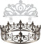 King Crown 2 Pcs Royal Metal Crystal Tiara Crown for Men, Women, Bridegroom, Bride, Princess for Weddings