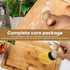 Cutting Board Oil Wax Applicator and Scrub Brush Set, Natural Bamboo with Sisal Fiber and Sponge for Utensil Care