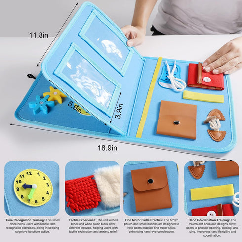 Lontcs Set,Fidget Dementia Activities for Seniors Busy Board and Fidget Blanket for Adults with Dementia Games