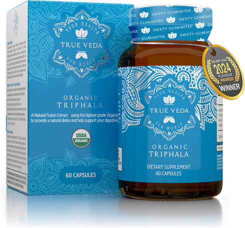 Triphala Capsules, USDA Organic Certified, Vegan Triphala Tablets, 60 Caps