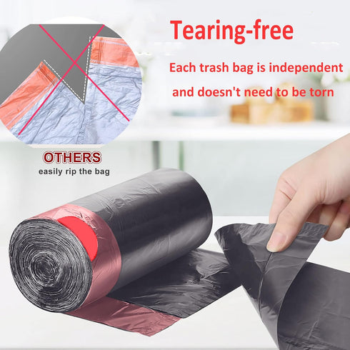 60 Count Small Drawstring Trash Bags, 4 Gallon Tear-Free Gray, Unscented for Bathroom, Kitchen