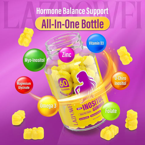 Gummies D3, Omega-3, Women-40:1 Ratio-30 Myo-Inositol & D-Chiro Inositol,Inositol with Vitamin Magnesium Glycinate
